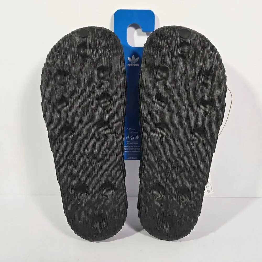 Adidas Adilette 22 Slides Black‎ Scarlet Slip On Sandals Mens Size 10 NEW ID4925